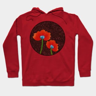 Digital Abstract of Red Poppies (MD23Mrl004) Hoodie